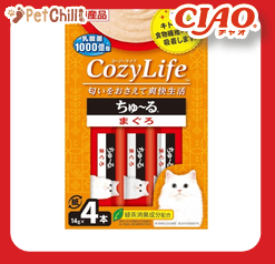 CIAO 肉泥 貓零食 CozyLife系列 金槍魚肉醬 14g 4本入 (紅) (SC-401) (圖片1)