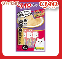 CIAO 肉泥 貓零食 綜合營養食 極上金槍魚 14g 4本入 (紫) (SC-298) (圖片1)