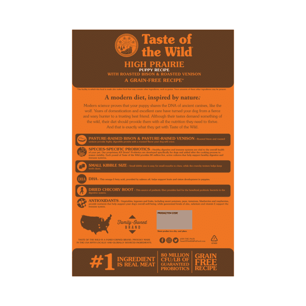 Taste of the Wild High Prairie Puppy Recipe with Roasted Bison & Roasted Venison 5lb (90100273) (圖片3)