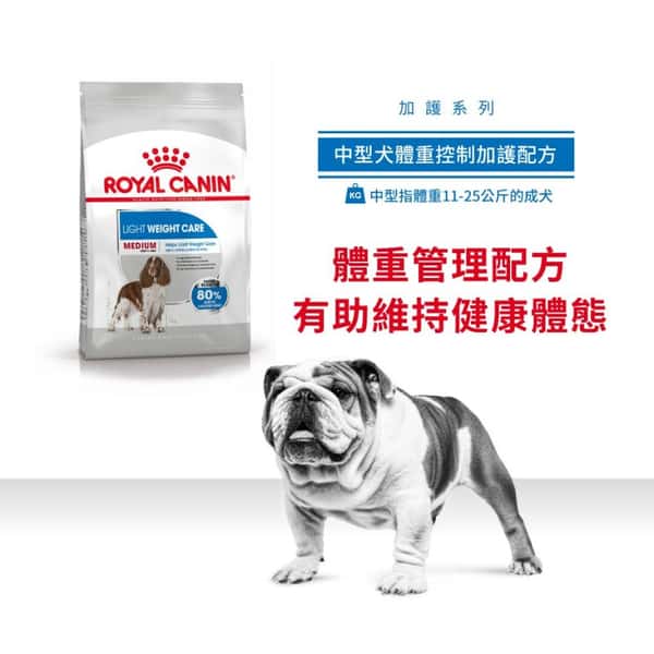 Royal Canin Royal Canin 狗糧 法國皇家狗糧 加護系列 中型犬體重控制加護配方 中型犬 體重控制加護配方 12kg 12kg 正面圖