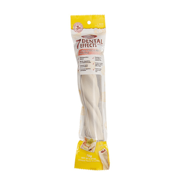 VEGEBRAND VEGEBRAND 7重高效 除口臭磨牙潔齒棒 狗小食 大條裝 芝士火腿味 70g 70g 正面圖