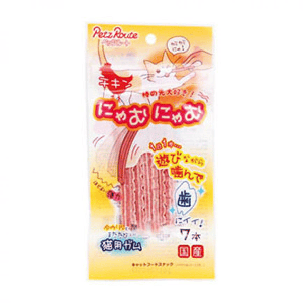 日本Petz Route 貓咪潔齒棒 雞肉味 7條裝 (貓用) (粉橙) (圖片1)