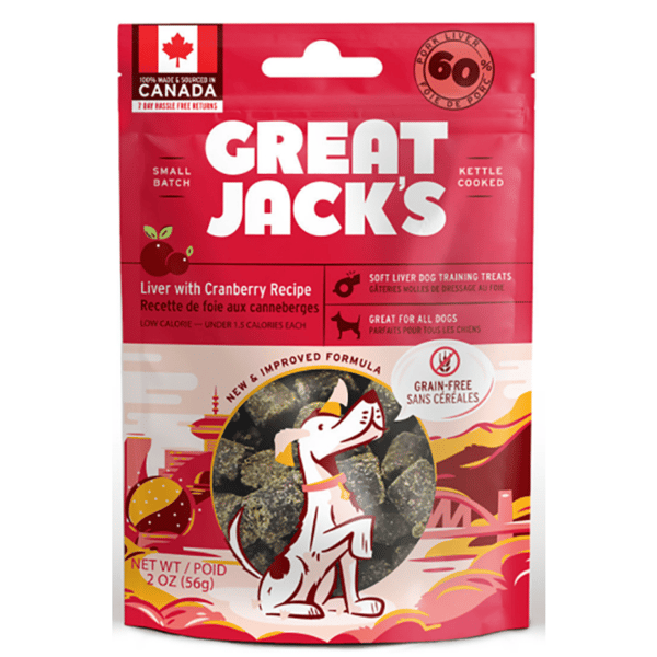 GREAT JACK'S 無穀物狗小食 蔓越莓拌豚肝肉粒 2oz (TT1003S) (圖片1)