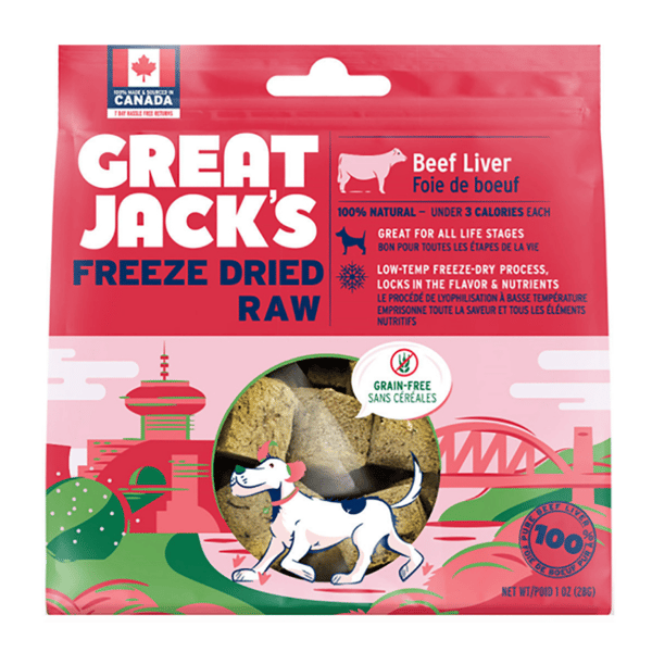 GREAT GREAT JACK'S 冷凍脫水狗小食 牛肝 7oz 7oz  正面圖