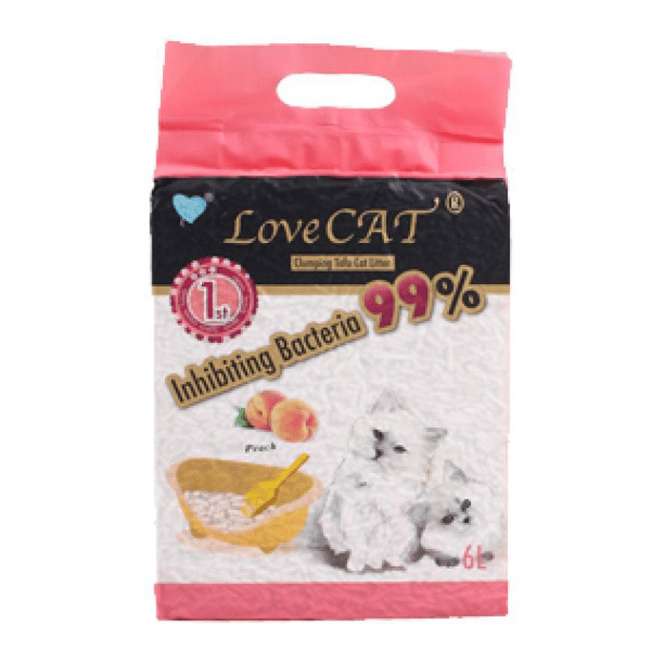 LoveCAT 天然健康 豆腐貓砂 水蜜桃味 真空包裝 6L (圖片1)