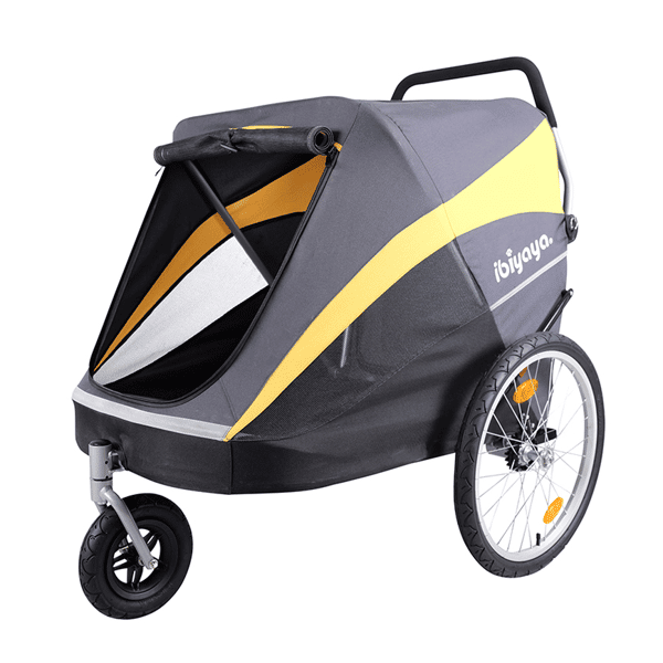 IBIYAYA 寵物車 黃金巴士充氣胎寵物推車 2.0進化版 黃灰 (IBI-FS2180-YG) (圖片1)