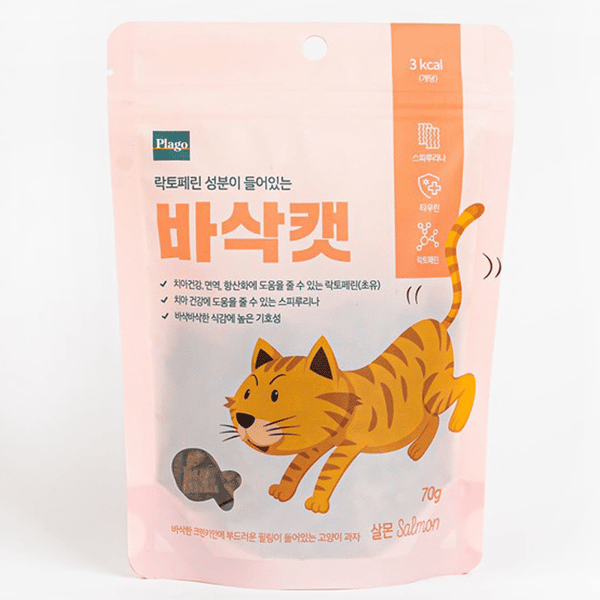 Plago 貓零食 酥脆潔齒餅 三文魚味 70g (1003202-00102) (圖片1)