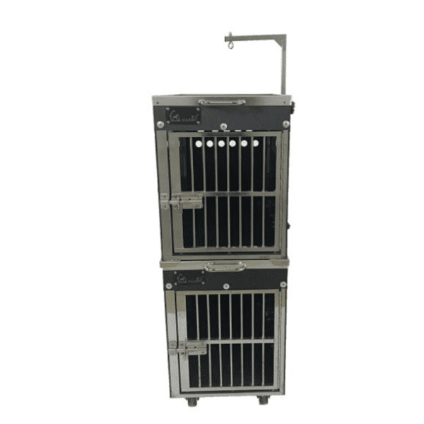 Solidpet蘇力 寵物籠 貓籠狗籠 ABS板固定飛機籠組合 有輪款 一號 (STAC-105-BK) (圖片1)