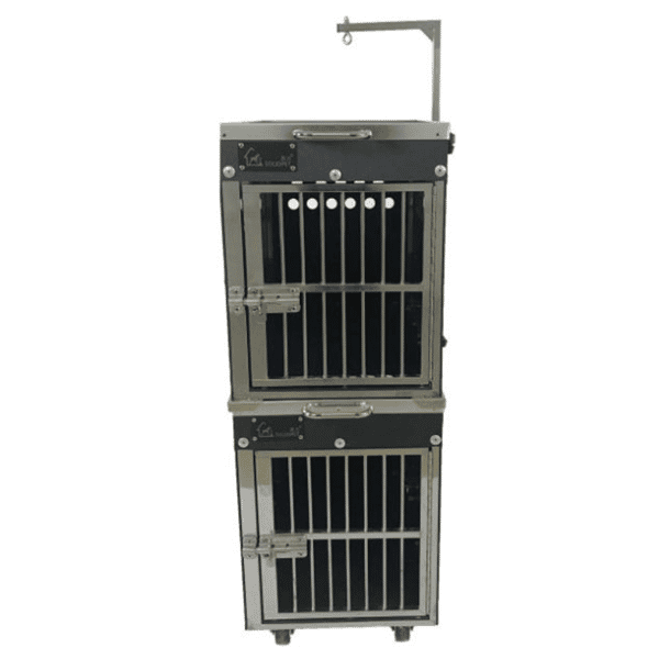 Solidpet蘇力 寵物籠 貓籠狗籠 ABS板固定飛機籠組合 有輪款 二號 (STAC-106-BK) (圖片1)