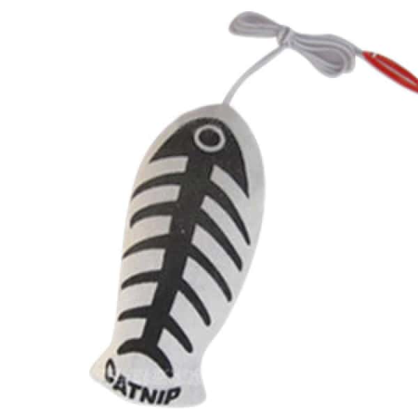 HelloDOG Cat Toy - Catnip Hanging Ring Canvas Fish, Scratch and Bite Resistant Teaser (圖片1)