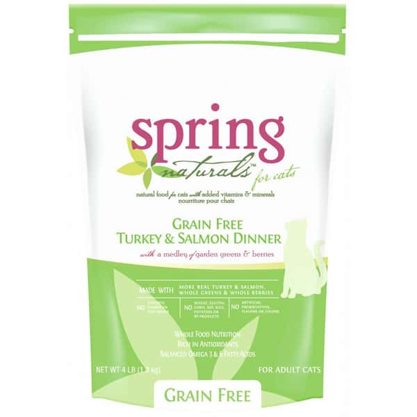 spring spring naturals 無穀物貓糧 火雞及三文魚配方 1.8kg 8kg  正面圖