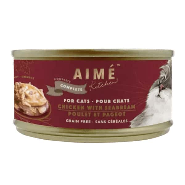 AIME AIME Kitchen 貓罐頭 無穀物均衡貓罐 殿堂主食系列 汁煮滑雞配鯛魚肉 75g 75g 正面圖