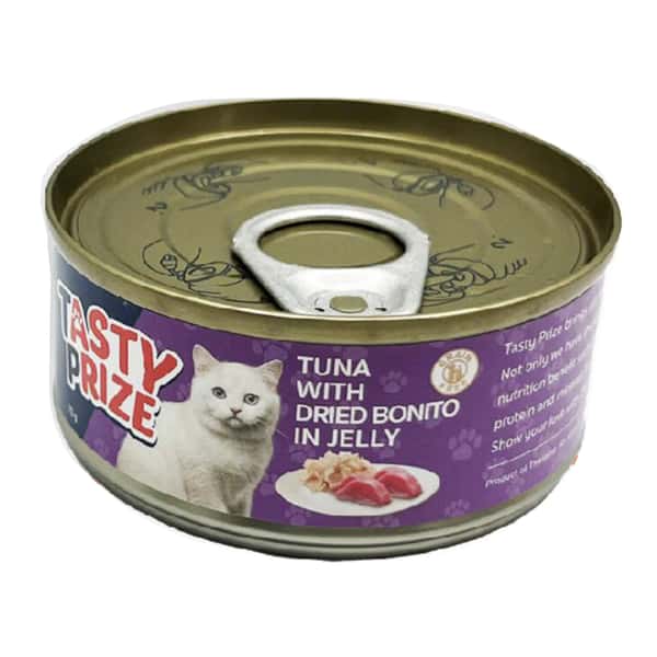 TASTY TASTY PRIZE 貓罐頭 吞拿魚伴鰹魚乾 70g 70g 正面圖