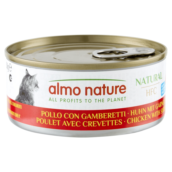 Almo Nature HFC 貓罐頭 天然系列 雞肉+鮮蝦 150g (5124) (圖片1)