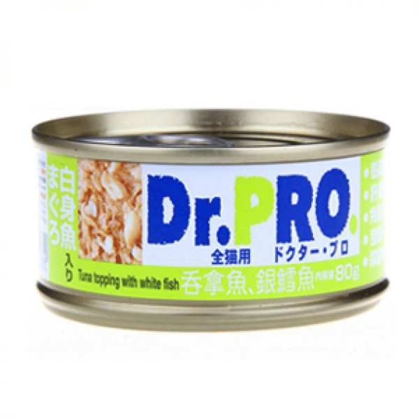 Dr. PRO 全機能貓罐頭 吞拿魚．銀鱈魚味 80g (青) (DP25969C) (圖片1)