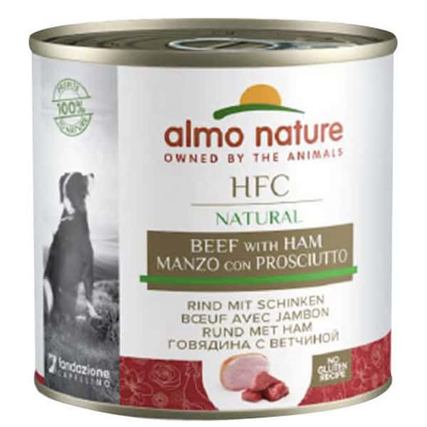 Almo Almo Nature 狗罐頭 HFC Natural 牛肉+火腿 290g 290g 正面圖