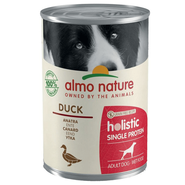 Almo Almo Nature 狗罐頭 Holistic 單一蛋白系列 鴨肉配方 400g 400g  正面圖