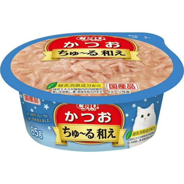 CIAO 貓濕糧 日本貓濕糧杯 ちゅ〜る和え 鰹魚 85g (NC-92) (圖片1)