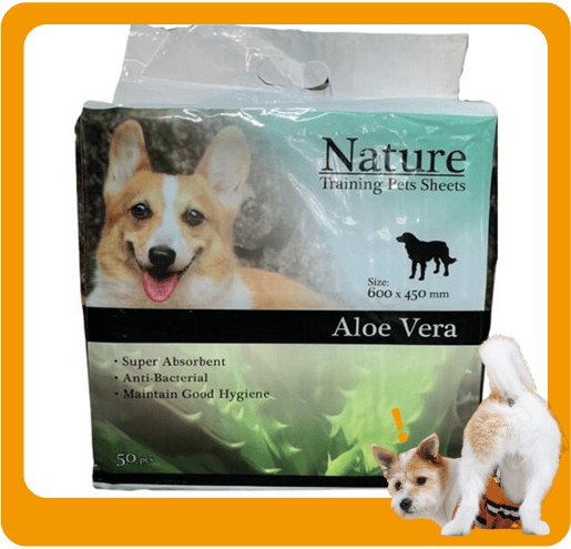Nature Nature 寵物尿墊 狗尿墊 狗尿片 蘆薈香味 [45x60 2尺 50枚]   正面圖