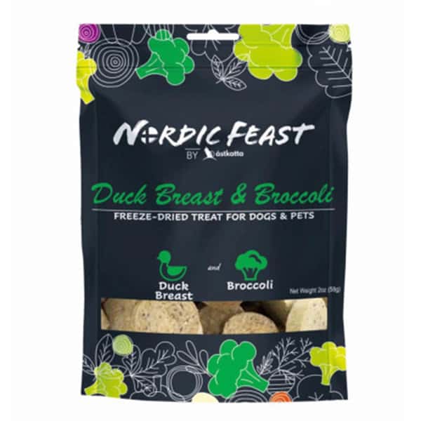 Nordic Nordic Feast 凍乾貓狗小食 鴨胸+西蘭花 58g 58g 正面圖