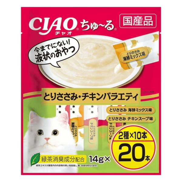CIAO 肉泥 貓零食 雞肉組合裝 14g 20本入 (DSC-06) (圖片1)