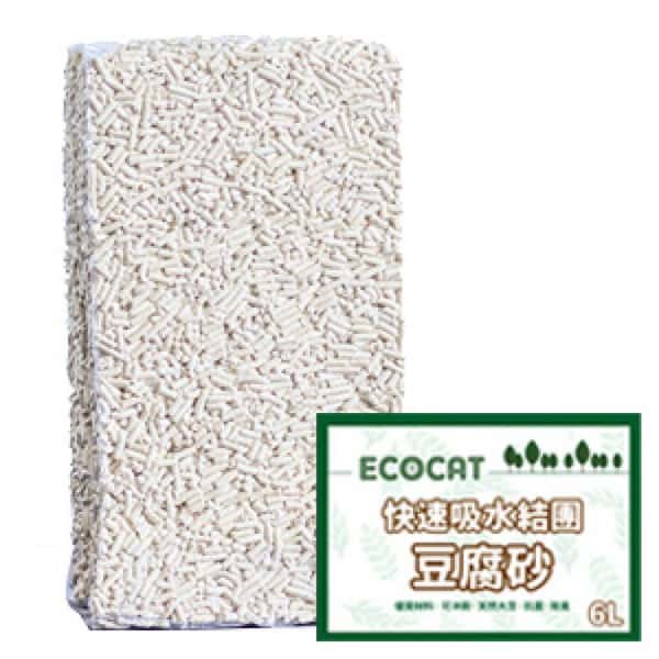 ECOCAT快速吸水結團 ECOCAT快速吸水結團 豆腐貓砂 6L 6L  正面圖