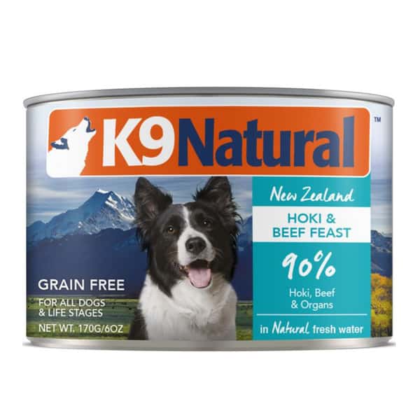 K9 K9 Natural 狗罐頭 主食罐 牛肉及藍尖尾鱈魚盛宴 170g 170g 正面圖