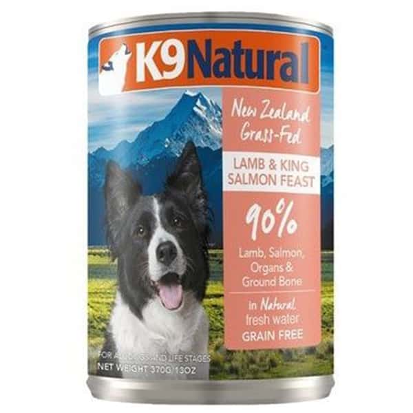 K9 K9 Natural 狗罐頭 主食罐 羊肉及三文魚盛宴 370g 370g 正面圖