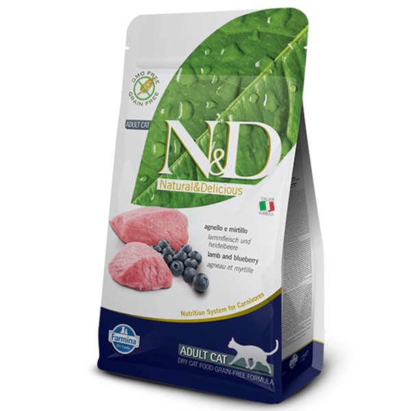 Farmina N&D 貓糧 無穀物貓糧 成貓配方 藍莓+羊 1.5kg (NDCLA015) (圖片1)