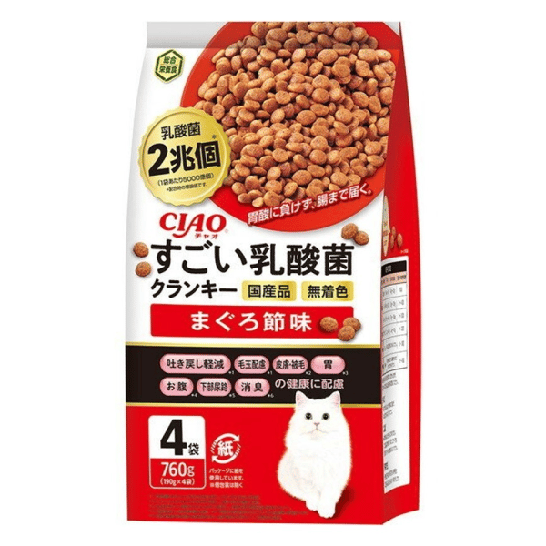 CIAO 貓糧 日本2兆個乳酸菌 金槍魚味 190g 4袋入 (紅) (P-301) (圖片1)