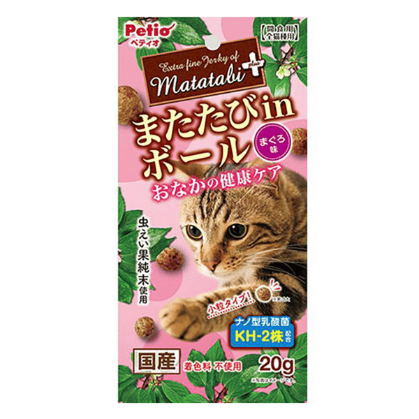 Petio 貓零食 日本產 木天蓼蟲癭果吞拿魚味肉粒 腸胃健康 20g (90603023) (圖片1)