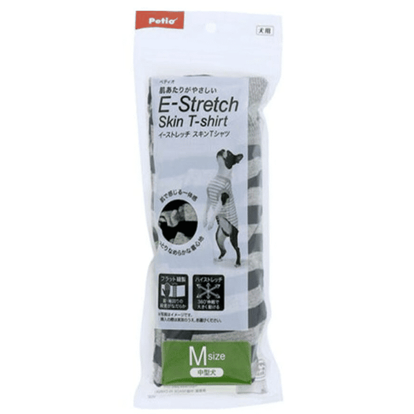 E-Stretch 狗狗彈性透氣 間條衫 可長時間穿著 深藍色 M (圖片1)
