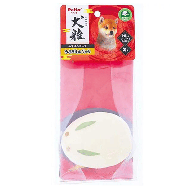 Petio Petio 犬雅和菓子系列 柔軟乳膠狗玩具 兔仔饅頭   正面圖