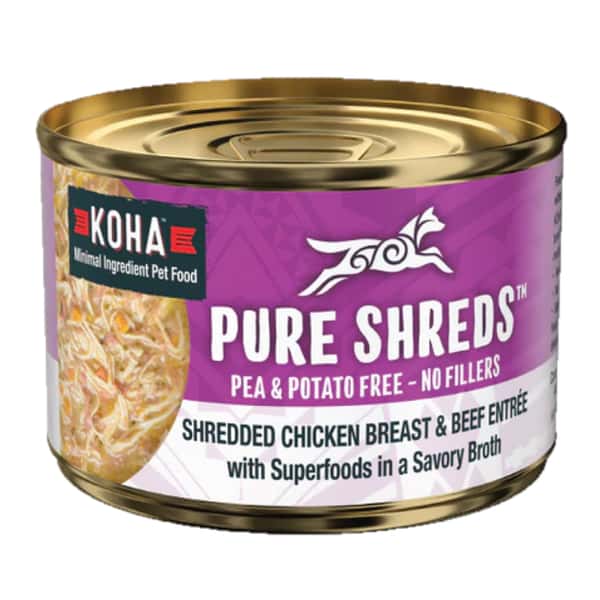 KOHA KOHA 狗罐頭 雞胸肉絲及牛肉 156g 156g  正面圖