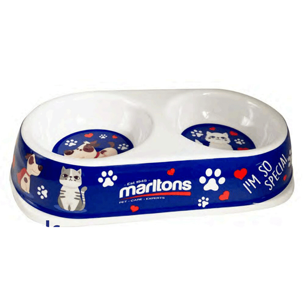 marltons 高級科學瓷寵物食物碗 孖碗款 22.5cm x 11.5cm x 4.5cm (53170C) (圖片1)