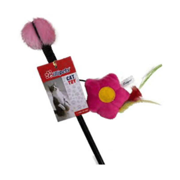 Billipets Cat Dangler Plastic Stick Flower Pink 50cm (NS-16153) (圖片1)