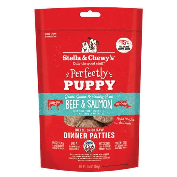 Stella & Chewy's Stella & Chewy's 狗糧 凍乾生肉主糧 幼犬系列 牛肉及三文魚配方 5.5oz 5oz 正面圖