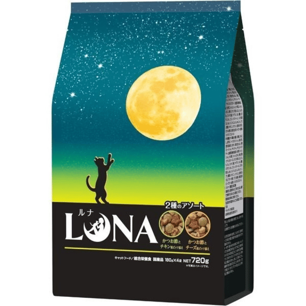 日本Petline 日本Petline 貓糧 LUNA 成貓用 日本國產 鰹魚雞肉+芝士 720g 720g 貓用 正面圖