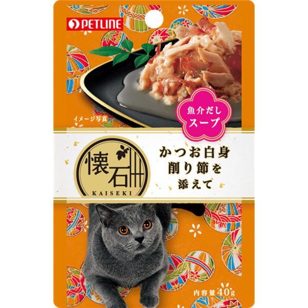 日本Petline 懷石料理 貓餐包 水分補給 鰹魚+鰹魚節 40g (KP10) (圖片1)