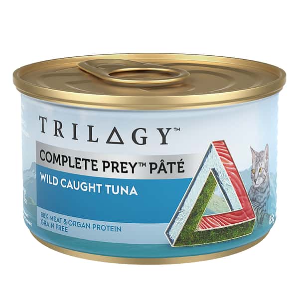 Trilogy Trilogy 貓罐頭 無穀物主食罐 野生吞拿魚配方 85g 85g  正面圖