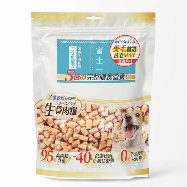 富士一 富士一 凍乾 貓狗糧 生骨肉主食糧 三文魚配方 500g 500g 正面圖