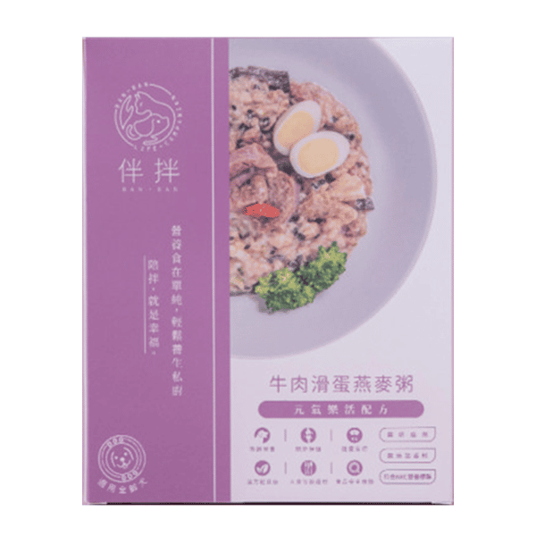伴拌日嚐 狗狗鮮食包 牛肉滑蛋燕麥粥 牛腿肉+雞軟骨 150g (BBD-0047) (圖片1)