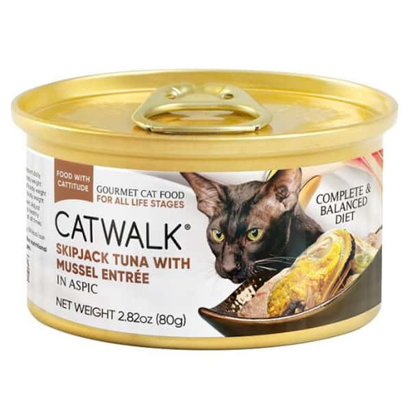 CATWALK CATWALK 貓主食罐 鰹吞拿魚 + 青口 Skipjack Tuna with Mussel Entrée 80g 80g  正面圖
