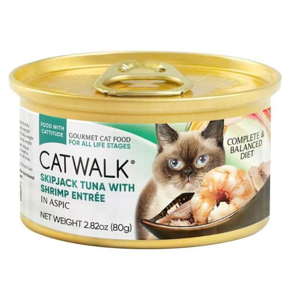 CATWALK CATWALK 貓主食罐 吞拿魚 + 海蝦 Tuna with Shrimp Entrée 80g 80g  正面圖