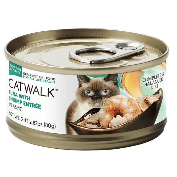 CATWALK CATWALK 貓主食罐 吞拿魚 + 海蝦 Tuna with Shrimp Entrée 80g 80g  正面圖