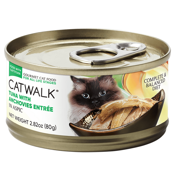 CATWALK CATWALK 貓主食罐 吞拿魚 + 鳀魚 Tuna with Anchovies Entrée 80g 80g 正面圖