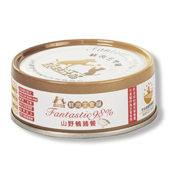 超越汪喵 98%鮮肉主食罐 山野鵪鶉餐 80g (BP0003) (圖片1)