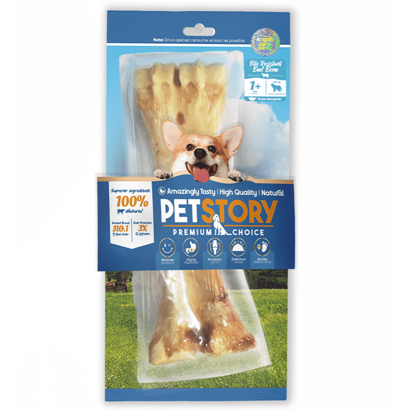 Pet Pet Story 狗零食 訓犬小食 狗狗潔齒磨牙骨 烘乾牛筋骨 1支 正面圖