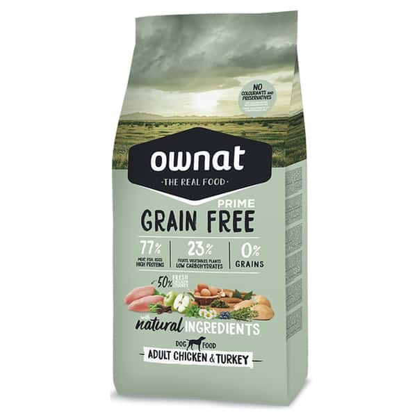 ownat ownat 狗糧 成年犬糧 放牧雞肉與火雞 大顆粒 3kg 3kg  正面圖