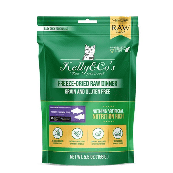 Kelly & Co's 貓糧 凍乾脫水吞拿魚+油甘魚 5.5oz 156g (KCR/TY156) (圖片1)